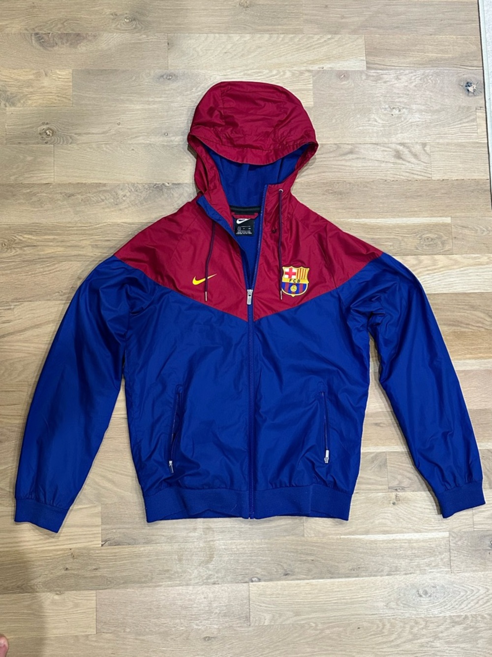 Nike FC Barcelona Hooded Windbreaker Jacket - Blue & Maroon
